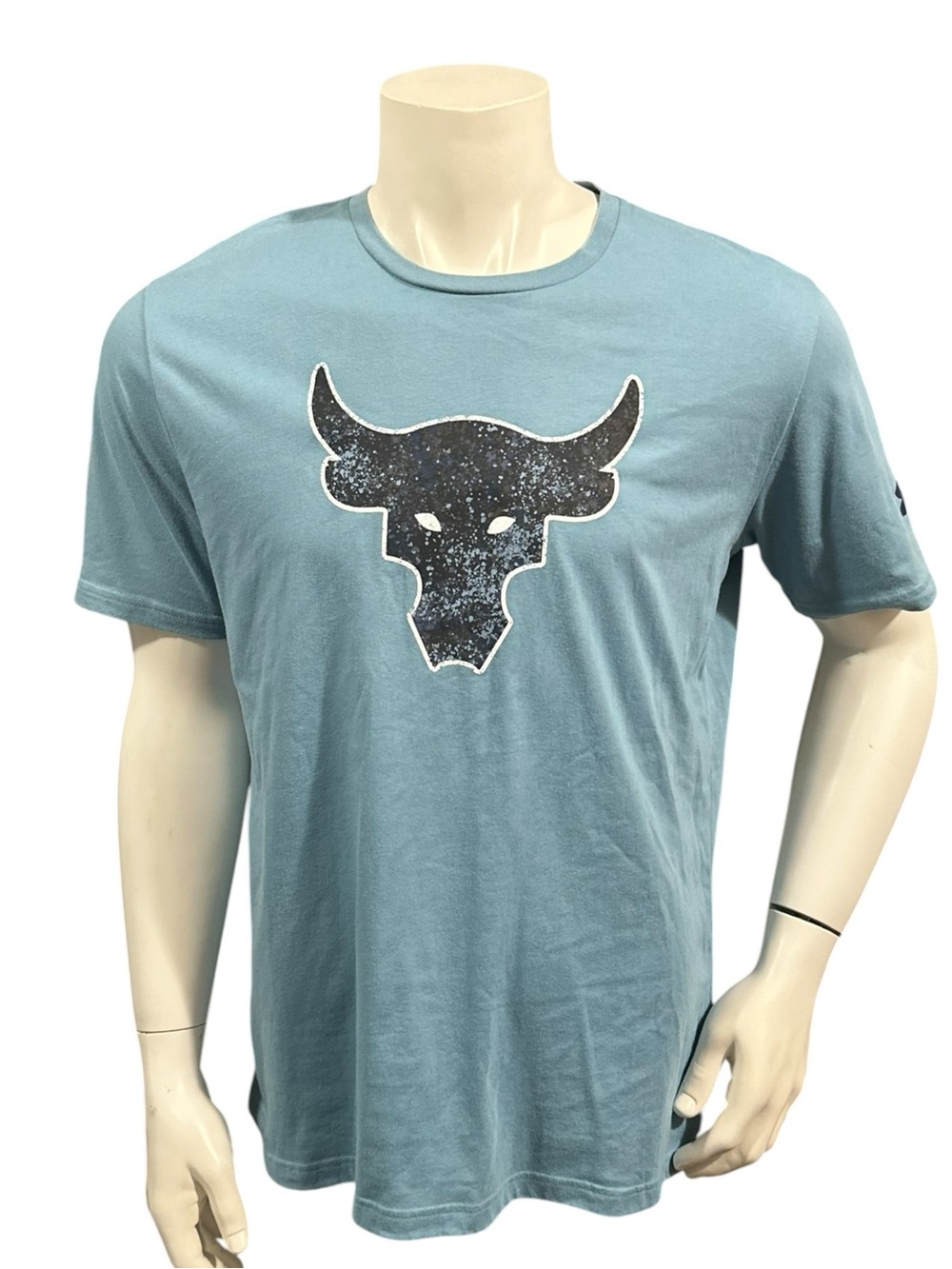 Under Armour Men’s Athletic T-Shirt Blue Logo Short Sleeve L